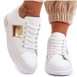 Klasické bílé a zlaté sportovní boty Follow Me bílý