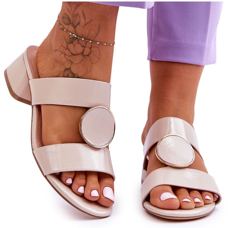 Elegantní vysoké podpatky Sergio Leone KL310 béžová béžový