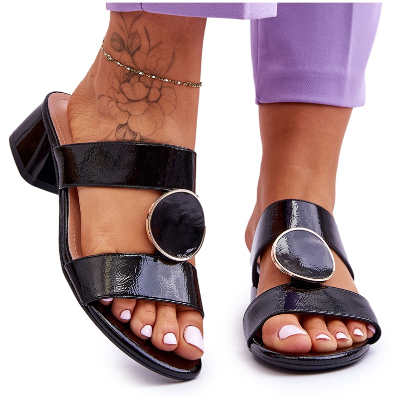 Elegantní vysoké podpatky Sergio Leone KL310 Black černá