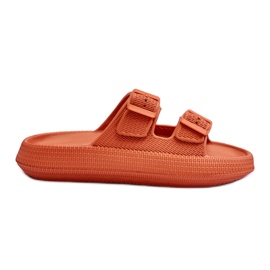 Dámské pěnové sandály s pruhy Orange Sharmen pomerančový