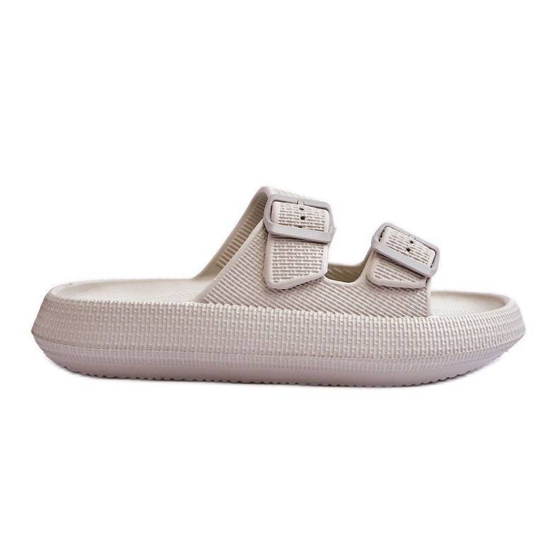 Dámské pěnové pantofle s pruhy Světle šedé Sharmen šedá Dámské pěnové pantofle s pruhy Světle šedé Sharmen šedá