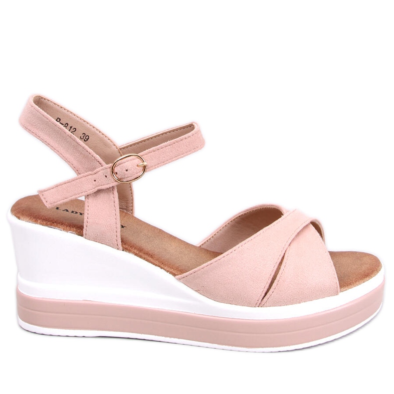 Sandály na klínku od Winkler Pink růžový