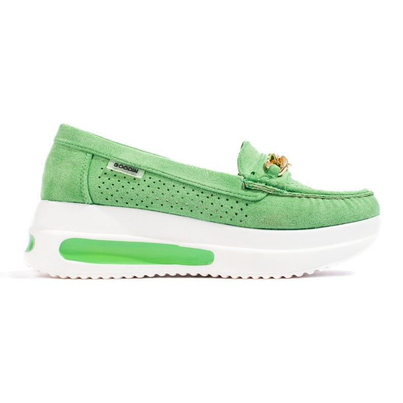 Dámské zelené mokasíny Shelovet na platformě zelená
