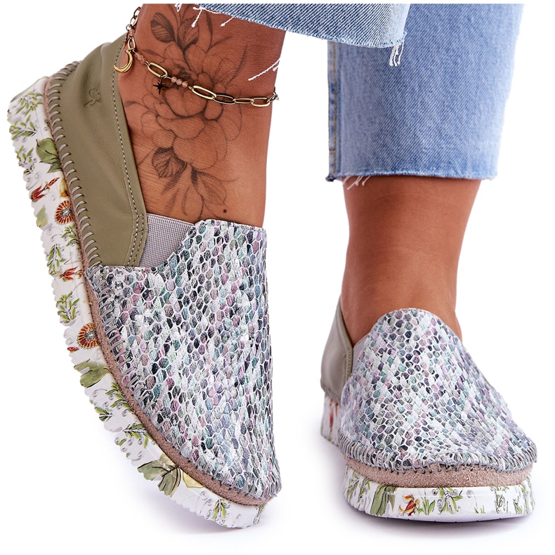 Dámské kožené nazouváky Maciejka 03512-51 Zelená Dámské kožené nazouváky Maciejka 03512-51 Zelená