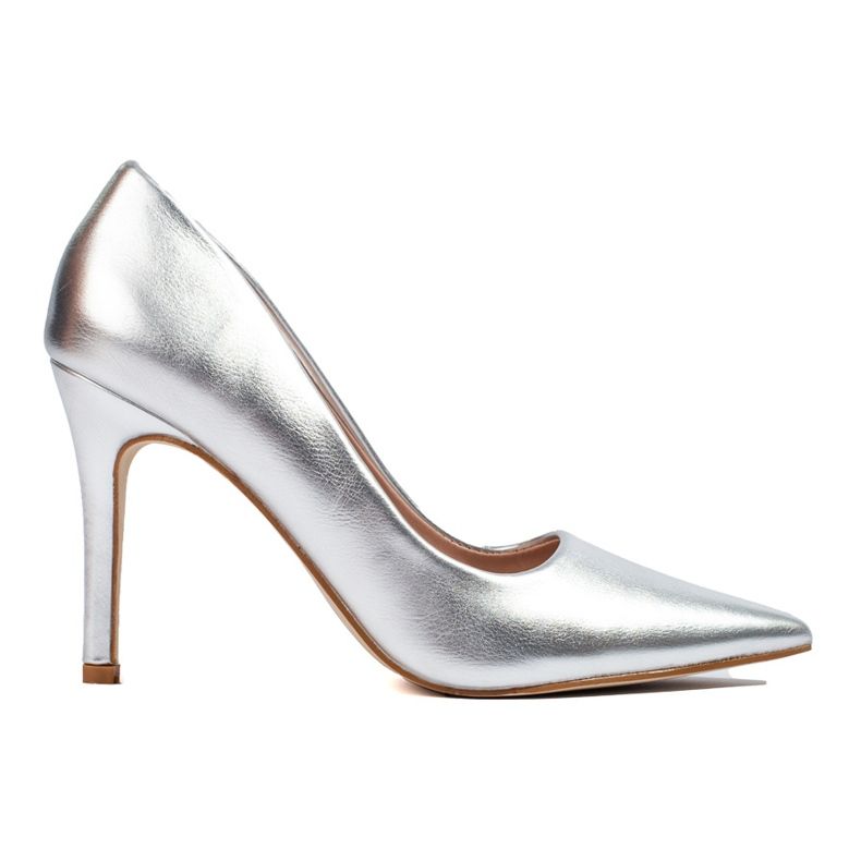 Dámské lodičky na vysokém podpatku Shelovet stříbrné barvy stříbrný