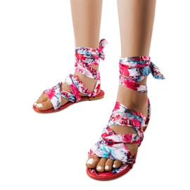 Červené šněrovací sandály značky Richer Červené šněrovací sandály značky Richer