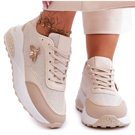 PS1 Lesklá sportovní obuv s béžovým zdobením Seneca PS1 Lesklá sportovní obuv s béžovým zdobením Seneca