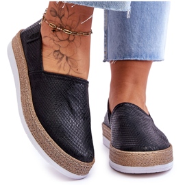 Kožené espadrilky Mokasíny Big Star LL276002 Black černý