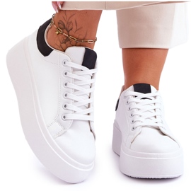 Sportovní Boty Na Masivní Platformě Bílé A černé Boneti bílý