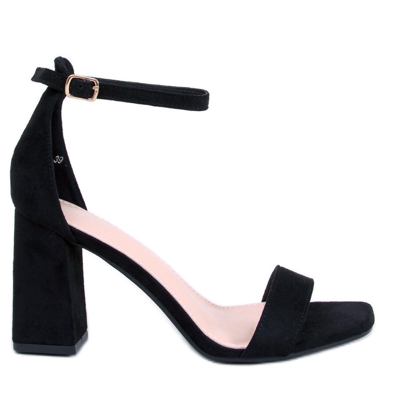 Aisha Black sandály na podpatku černá