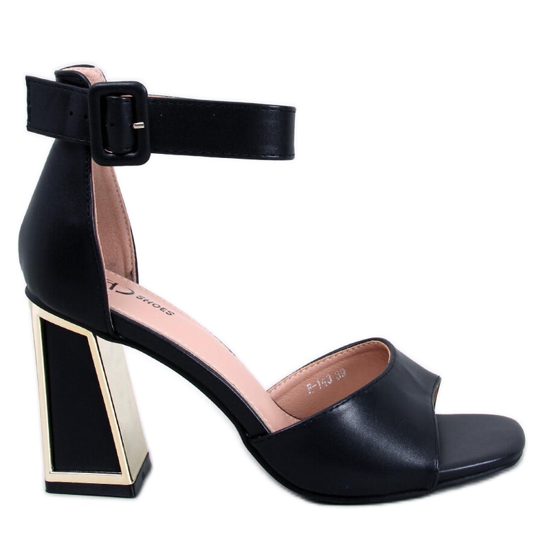 Tamara Černé sandály s geometrickým podpatkem černá