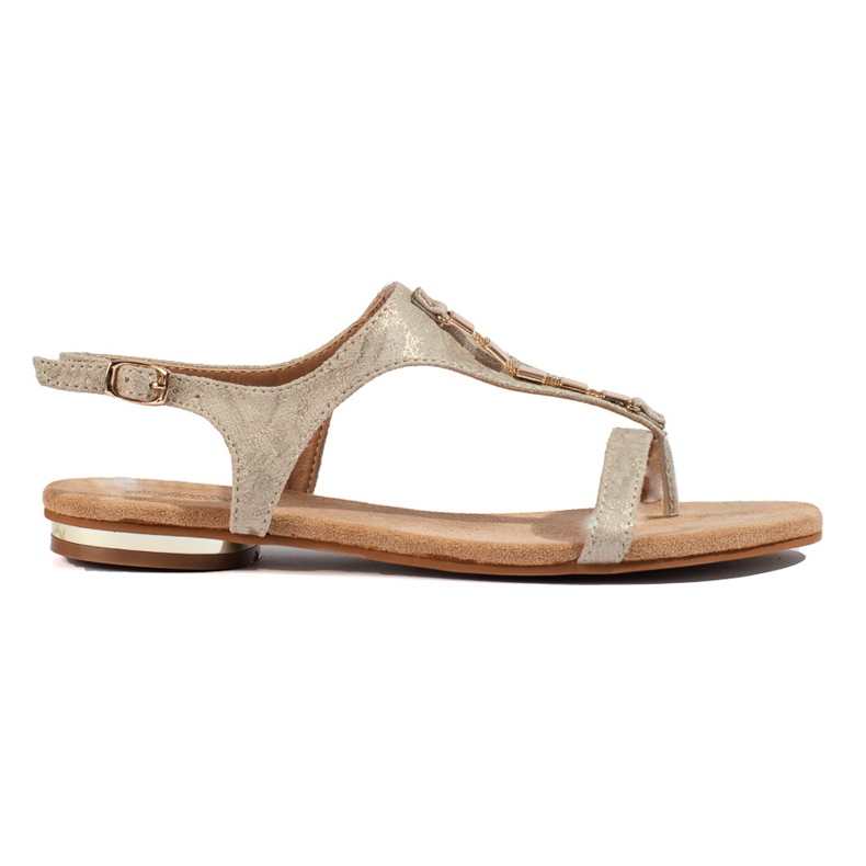 Zlaté ploché sandály Shelovet zlatý