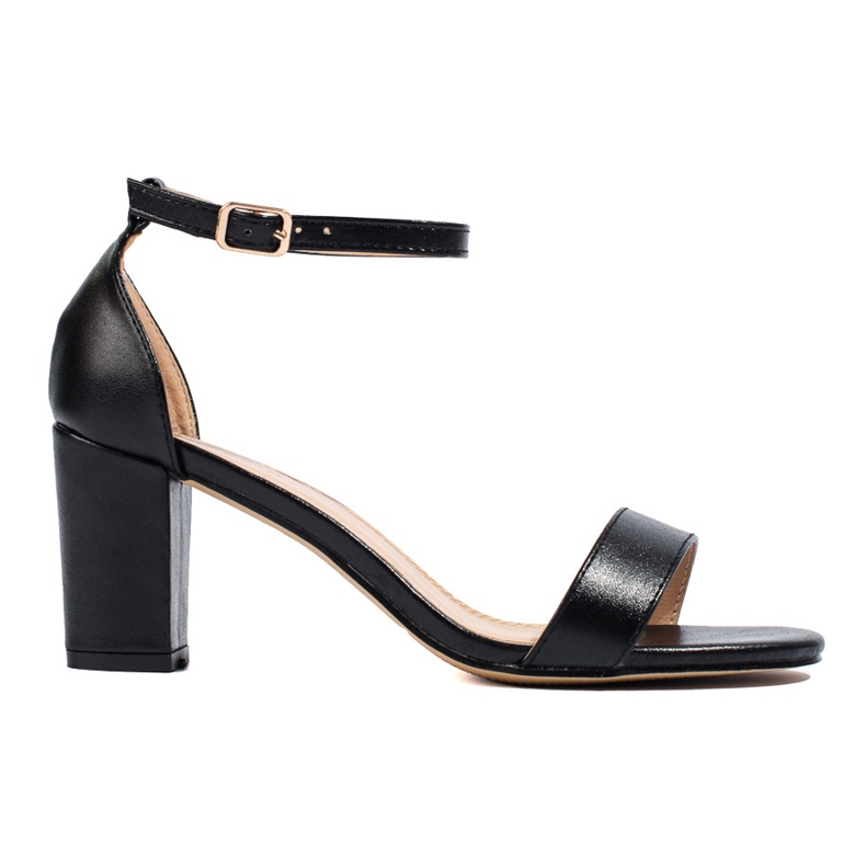 Černé sandály Shelovet na podpatku černá