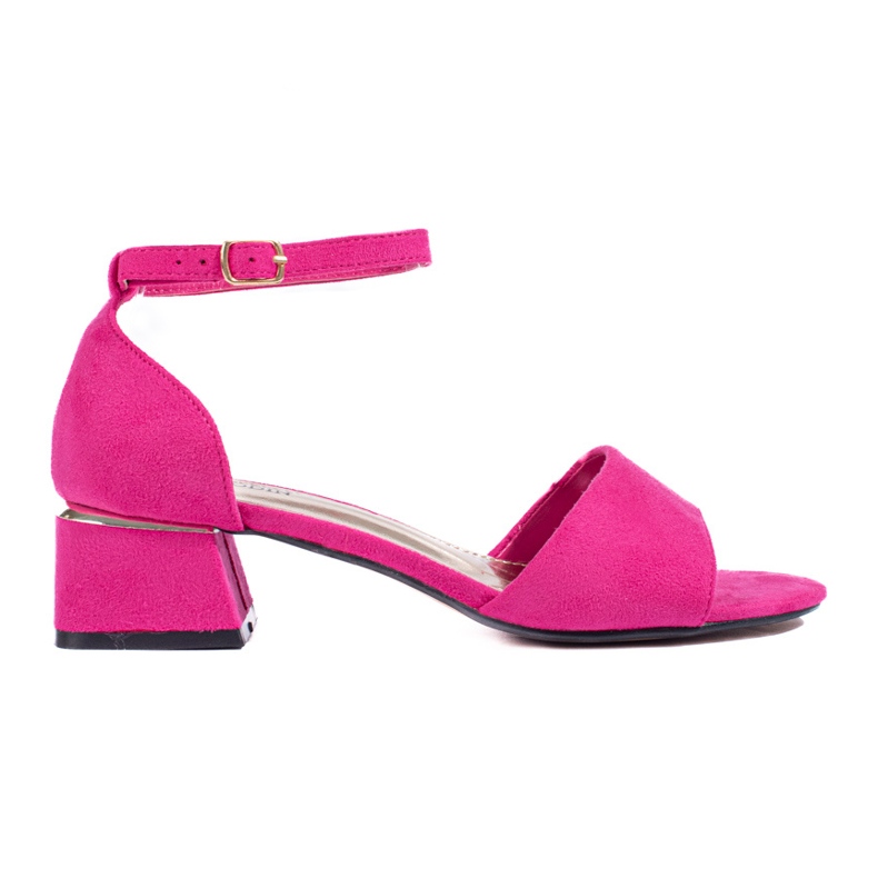Shelovet růžové sandály na nízkém podpatku růžový