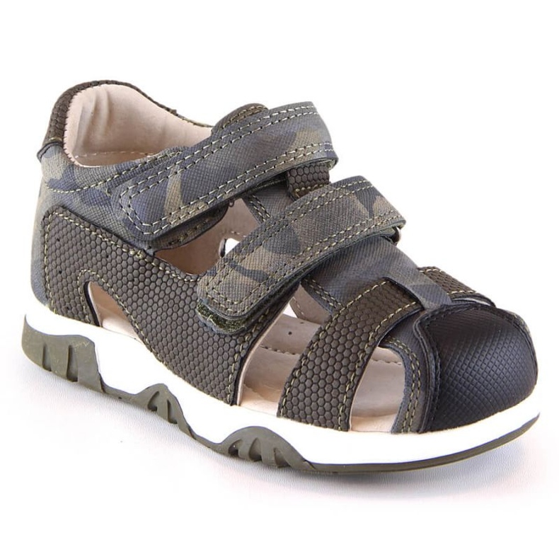 Sandály na suchý zip camo News Jr 5909 khaki zelená