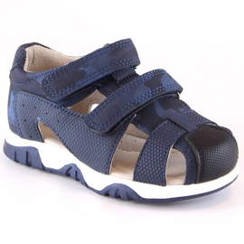 Sandály na suchý zip camo News Jr 5909 tmavě modrá modrý
