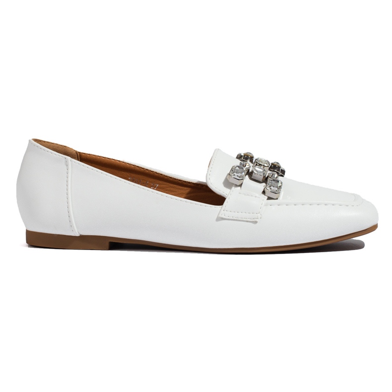 Dámské bílé mokasíny se zdobením Shelovet bílý