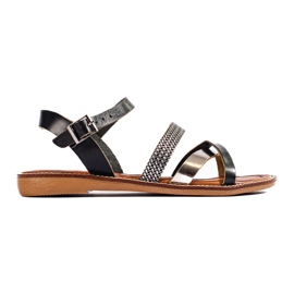 W. Potocki Dámské černé kožené sandály Potocki černá W. Potocki Dámské černé kožené sandály Potocki černá