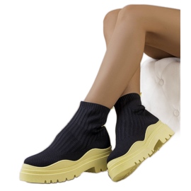 Černé a žluté vysoké tenisky značky Marks černý