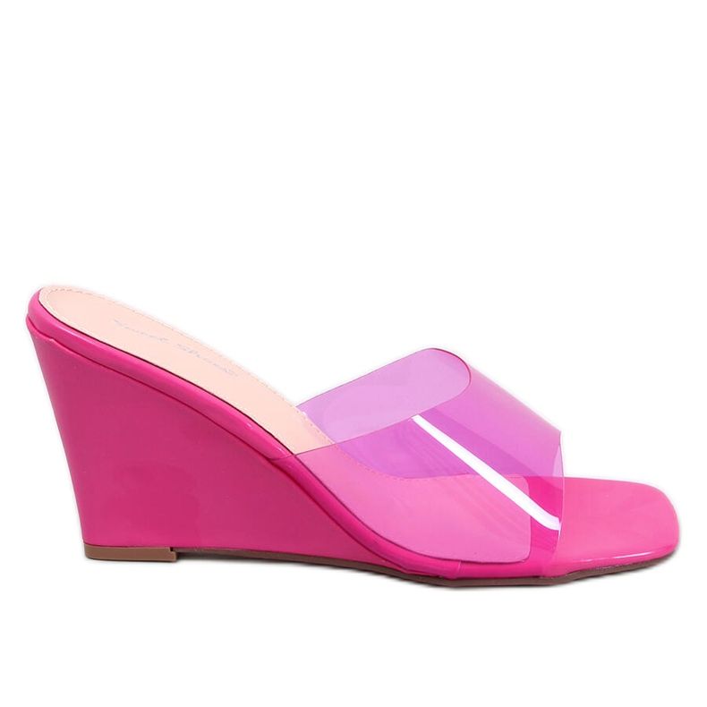 BM Transparentní Wedge Slides Rocks Fuchsia růžový