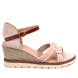 BM Béžové sandály na klínku Tedder béžový