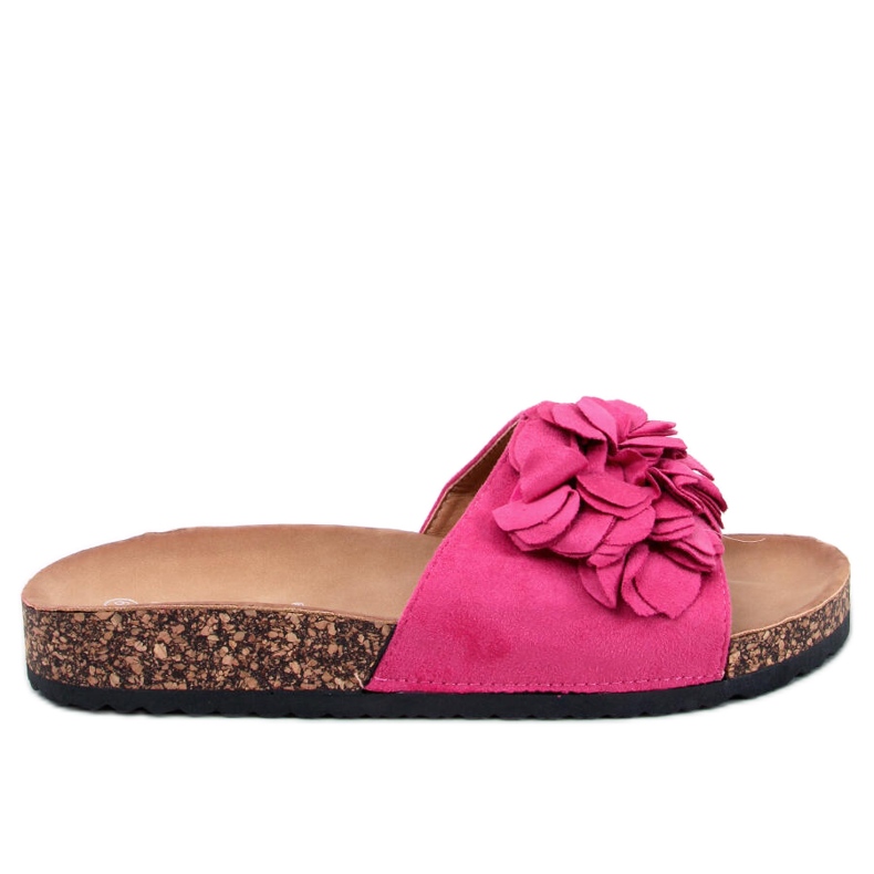 BM Korkové pantofle s květinami Fowley Fuchsia Peach růžový