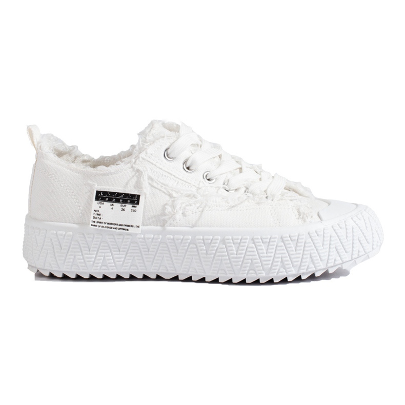 Bílé tenisky na platformě Shelovet bílý Bílé tenisky na platformě Shelovet bílý