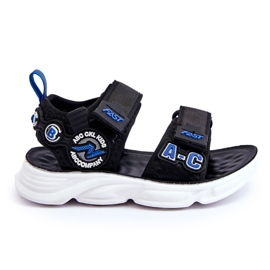 FR1 Dětské světlé sandály Black and Blue Maxel černá