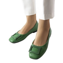 Zelené balerínky se sponou Sheller zelený