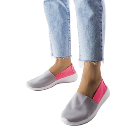 Inna Růžové a šedé slip-on tenisky od Winding šedá Inna Růžové a šedé slip-on tenisky od Winding šedá