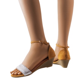 Veltri stříbrné sandály na klínku stříbrný