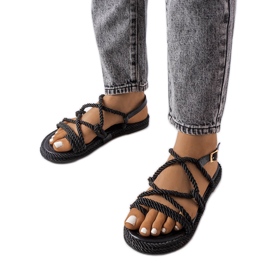 Černé pletené sandály od Burwell černý