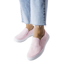 Růžové látkové slip-on tenisky od Lajeunesse růžový