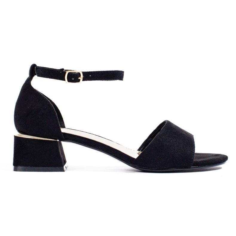 Černé sandály na nízkém podpatku Shelovet černá