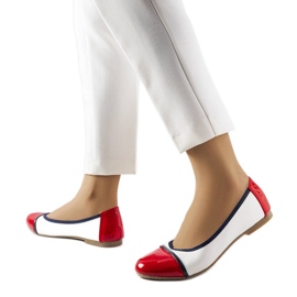 Červeno-bílé baleríny od Salmons bílý