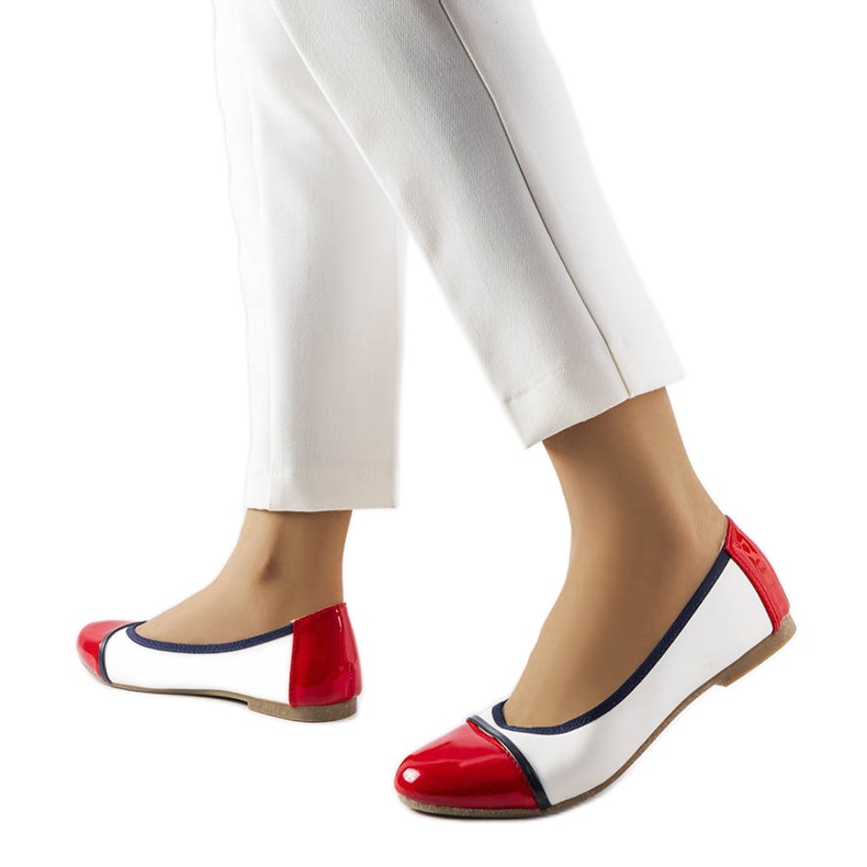 Červeno-bílé baleríny od Salmons bílý