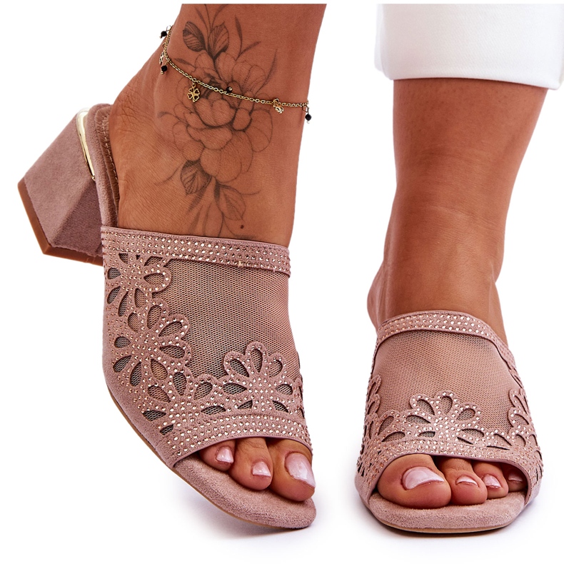 S.Barski Dámské paty s Mesh a Zircons S. Barski KV-612-1 BEIGE béžový