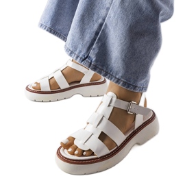 Lola bílé sandály na platformě bílý