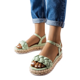 Inna Zelené sandály na platformě Katrin zelený