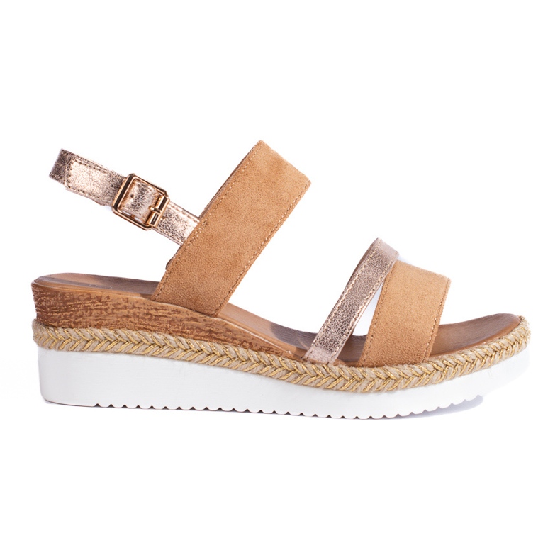 Dámské hnědé sandály Shelovet na klínku hnědý