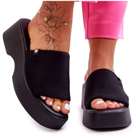 Dámské pantofle na platformě Black Carmela černý