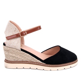 Ellio Black klínové espadrilky černý