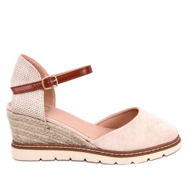Ellio Beige klínové espadrilky béžový