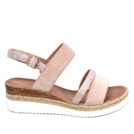 Frazier Beige sandály na klínku béžový