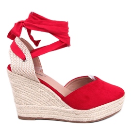 Francis Red klínové espadrilky červený