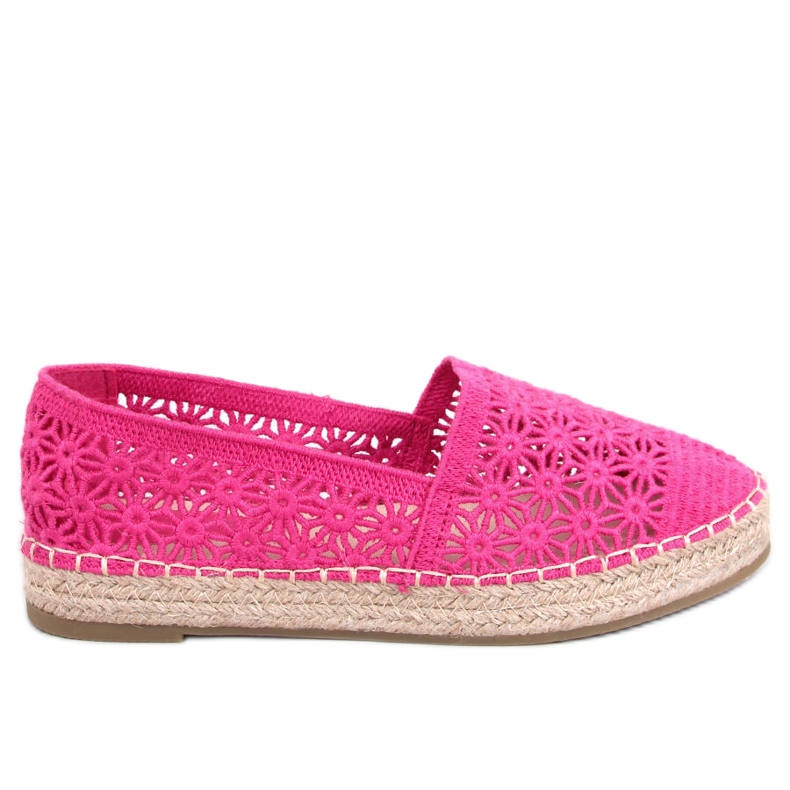Prolamované espadrilky Terian Fuchsia Rose Red růžový