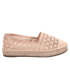 Prolamované espadrilky Terian Beige béžový