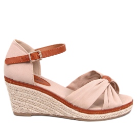 Klínové espadrilky Kristen Beige béžový