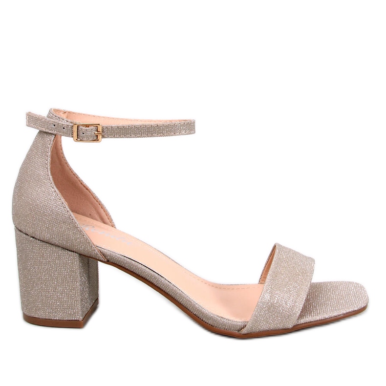 Sandály na podpatku Meghan Gold zlatý