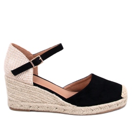 Klínové espadrilky Platten Black černý